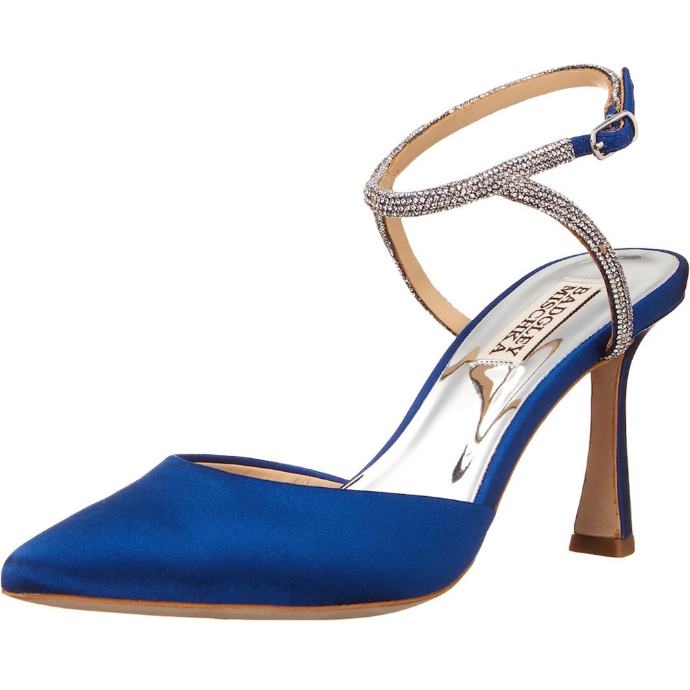 Badgley Mischka Kamilah Royal Blue 7.5 3" Ankle Strap Heel